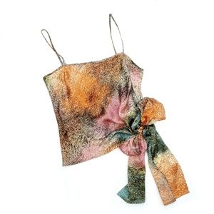 Vintage BCBG MaxAzria Silk Tied Waist Crop Top